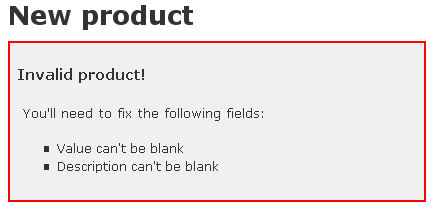 Customized error messages